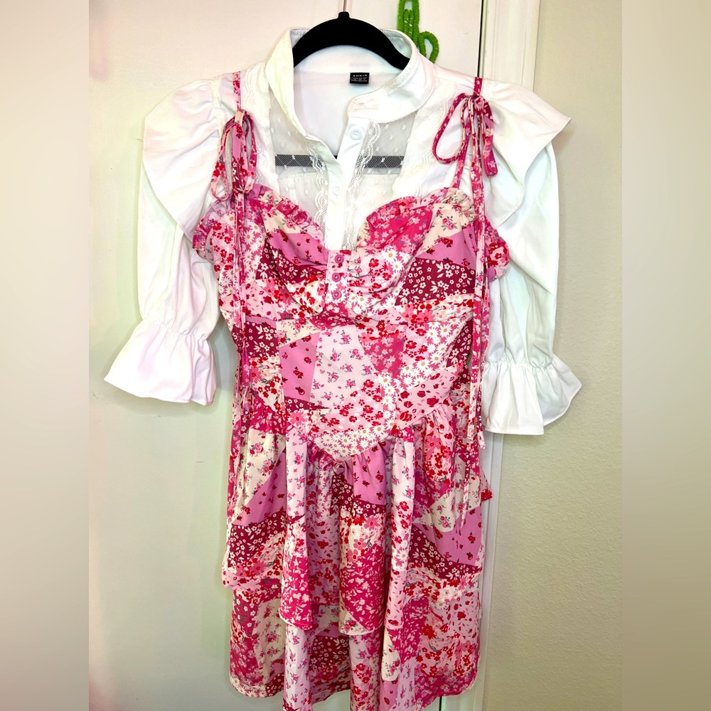 Cherry blossom dress with shirt